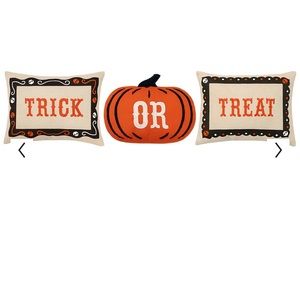 Gently used Halloween Trick or Treat 3 Pillow set 9x12 inches each